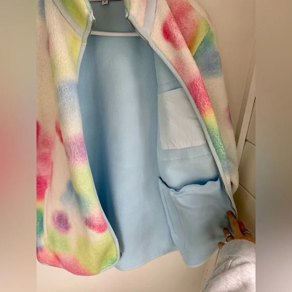 Sundae School Rainbow Valentine’s Day Drop Rainbow Fleece Unisex Small - Picture 8 of 14